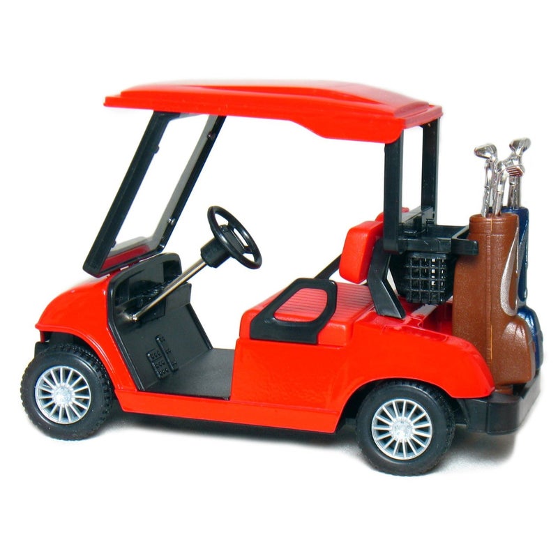 KinsFun - Golf Cart 4Â½" Die Cast Metal Model Pullback Action Toy (Red) - Image 2